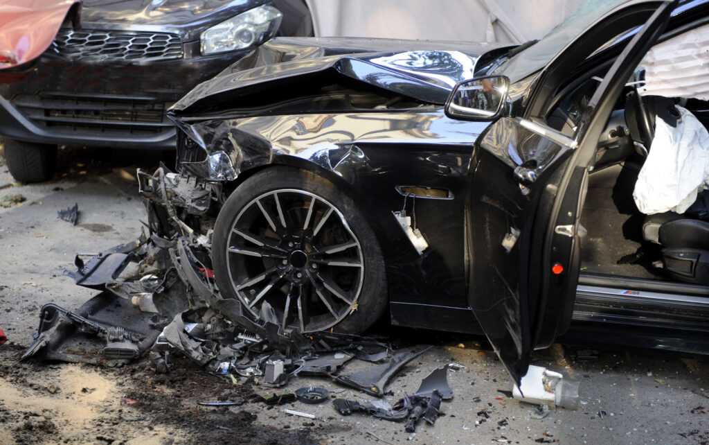 Air bags deployed from a nasty car accident