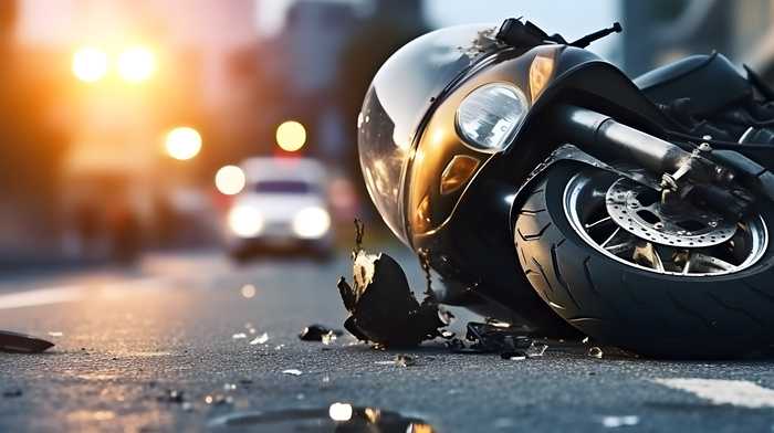 motorcycle accident on the road